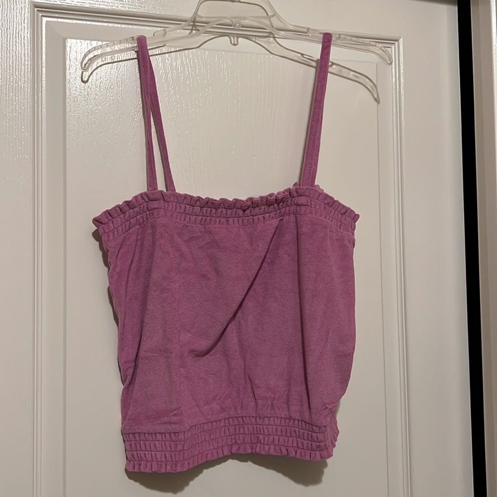 NWT J Crew Smocked towel terry tank